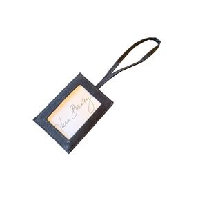 Vera Bradley Black Quilted Luggage Tag ID Holder ID Card Case